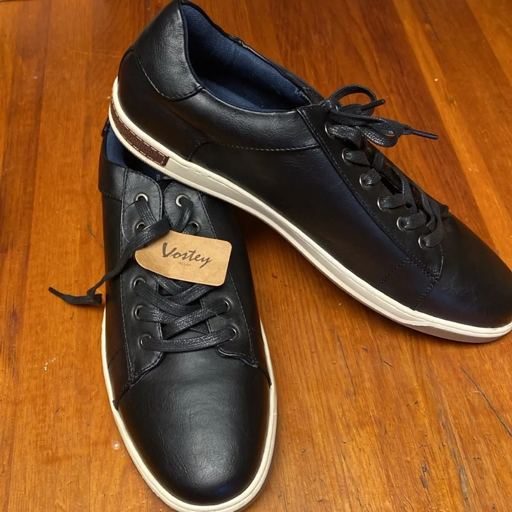 Vostey Men's Fashion Sneakers – Black Casual Oxford Shoes, Size 13 Shoes